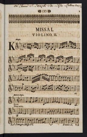 1-16, Missa I. Violino II.