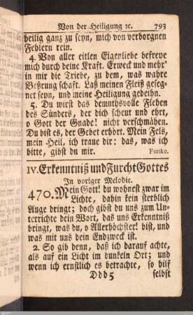 Erkenntniß und Furcht Gottes.