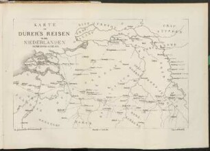 Karte zu Dürer's Reisen in den Niederlanden 28.Juli 1520 bis 15.Juli 1521.