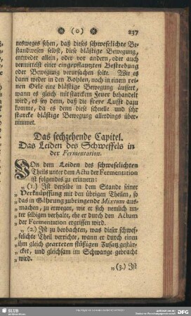 Das sechzehende Capitel. Das Leiden des Schweffels in der Fermentation
