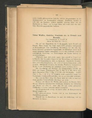 Ueber Waffen, Geräthe, Trachten etc. in Urundi und Ruanda.