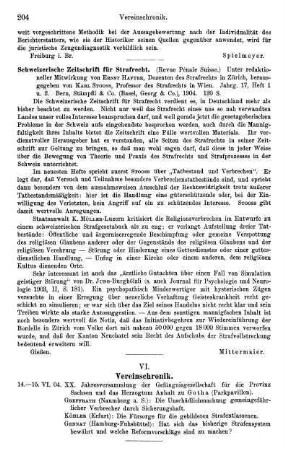 204, VI. Vereinschronik