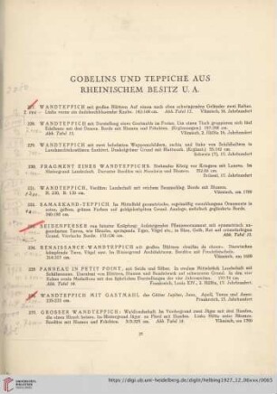 Gobelins und Teppiche aus Rheinischem Besitz u.a. (Nr. 227-241)