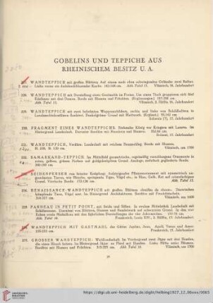 Gobelins und Teppiche aus Rheinischem Besitz u.a. (Nr. 227-241)