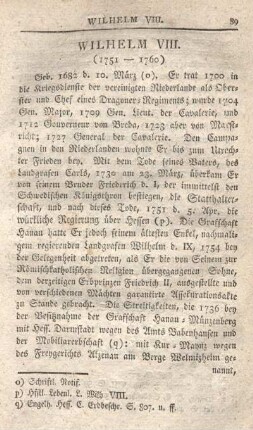 Wilhelm VIII. (1752 - 1760)