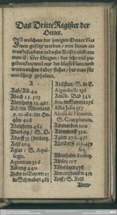 Das Dritte Register der Oerter