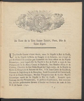 Au Nom de la Très Sainte Trinité, Pere, Fils & Saint Esprit
