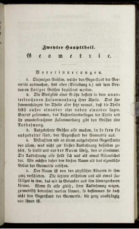 Zweyter Haupttheil. Geometrie.