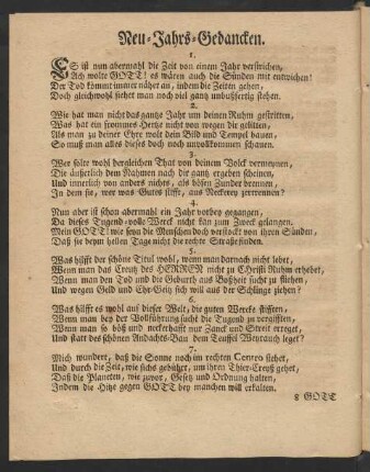 Neu-Jahrs-Gedancken
