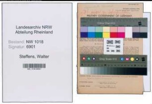Entnazifizierung Walter Steffens , geb. 25.04.1895 (Landwirt)