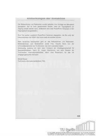 Anmerkungen der Redaktion