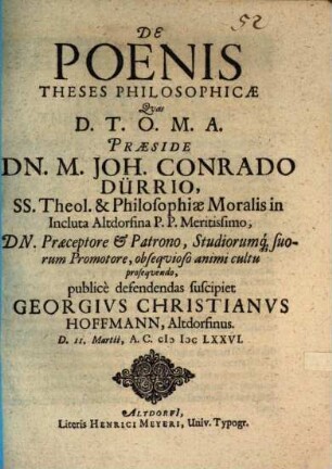 De poenis theses philosophicae