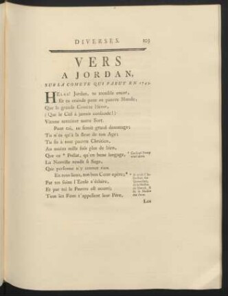 Vers A Jordan, Sur La Comete Qui Parut En 1743.