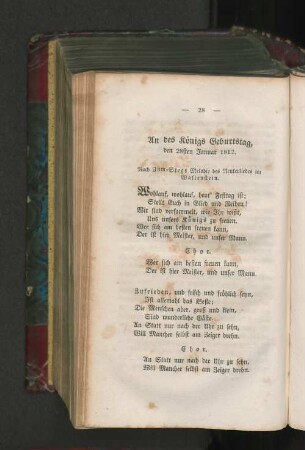 An des Königs Geburtstag, den 28sten Januar 1812.