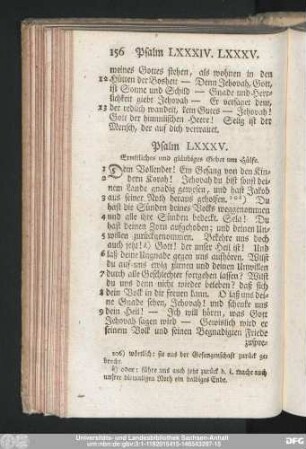 Psalm LXXXV. Ernstliches und gläubiges Gebet um Hülfe.