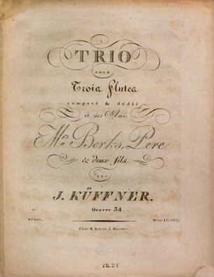 Trio pour trois flûtes : oeuvre 34