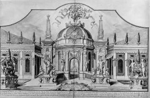 Ehrentempel anläßlich des 49. Geburtstages August des Starken am 12. Mai 1718 mit Architekturentwurf von Pöppelmann