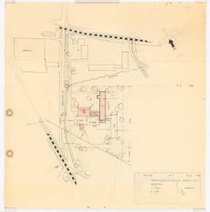 Gartenanlage Verbandsberufsschule, Grevenbroich: Berufsschulgebäude, Lageplan 1:1000