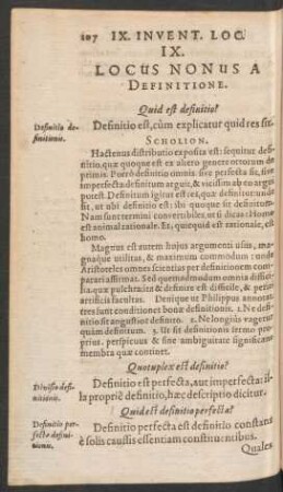 IX. Locus Nonus A Definitione.