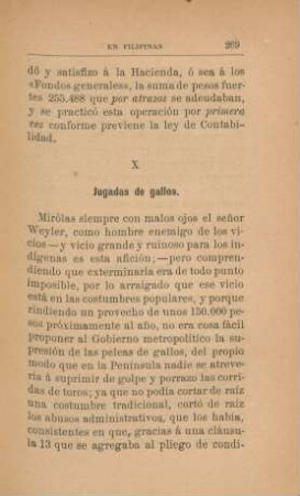 X. Jugadas de gallos