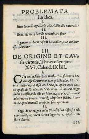 III. De Origine Et Causis virtutis ...