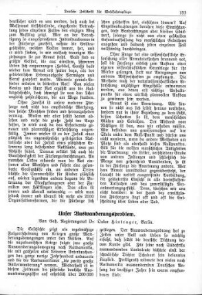 Unser Auswanderungsproblem