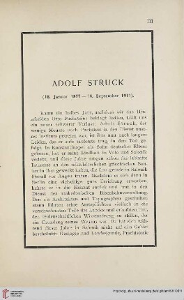 36: Adolf Struck : (18. Januar 1877-14. September 1911)