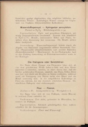 Die Halogene oder Salzbildner.