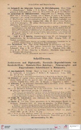 Schriftwesen (Nr. 165 - 402)