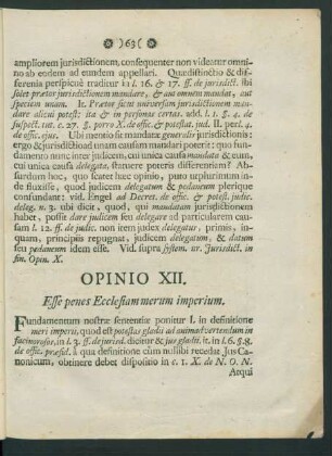 Opinio XII. Esse penes Ecclesiam merum imperium.