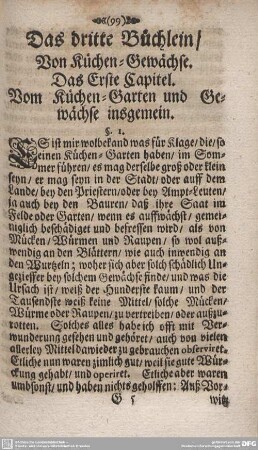 Das dritte Büchlein / Von Küchen-Gewächse.