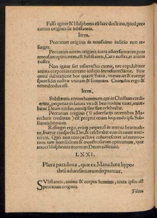 Plura paradoxa, quae ex Manichaea hypothesi adversariorum sequuntur.
