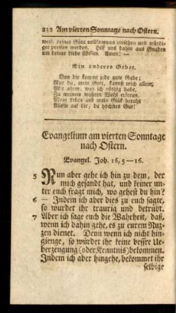 Evangelium am vierten Sonntage nach Ostern