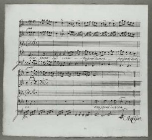 Tenor-Arie (Clarinel?) "Amour comble mes desirs", 2. Akt Nr. 8 Allegretto. Schluß, Seite 66 der Partitur
