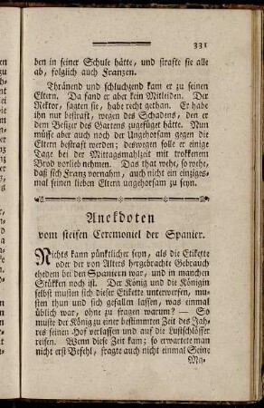 Anekdoten vom steifen Ceremoniel der Spanier