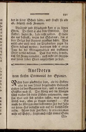 Anekdoten vom steifen Ceremoniel der Spanier