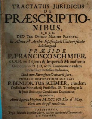 Tract. iur. de praescriptionibus