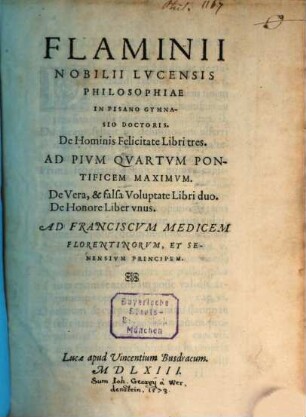 De Hominis felicitate libri tres