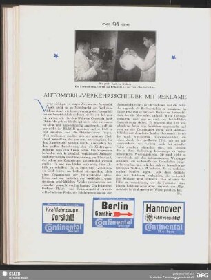 Automobil-Verkehrsschilder mit Reklame