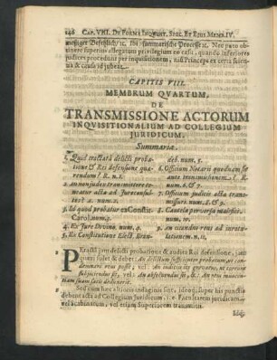 Membrum Quartum. De Transmissione Actorum Inquisitionalium Ad Collegium Iuridicum.