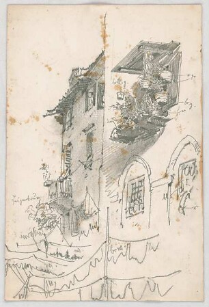 Bauernfeind, Gustav; Italien; Österreich; Schweiz; Studien- und Reiseskizzen - Häuserfassaden (Details)