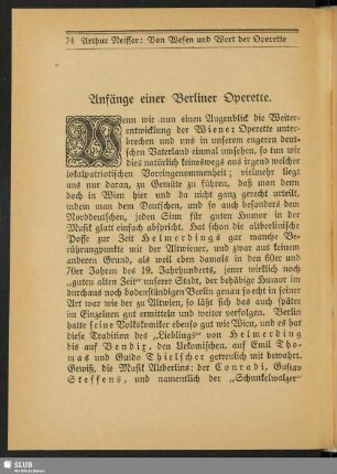 Anfänge einer Berliner Operette