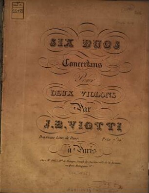 Six duos concertans : pour 2 violons ; 2. livre de duos ; [Giazotto 13-18]