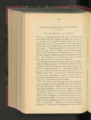 English Education and Indian Ethics.