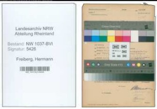 Entnazifizierung Hermann Freiberg , geb. 18.09.1905 (Kaufmann)