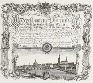 Zeugnis des Maurerhandwerks zu Dresden