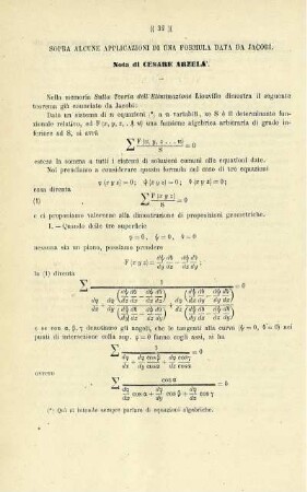 Nota sopra alcune applicazioni di una formula data da Jacobi.