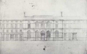 Entwurf zu einem palastartigen Gebäude (aus der Mappe "Pottery School"): Aufriß
