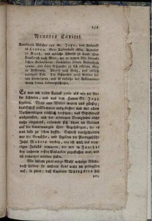 Neuntes Capitel. Bernkopfs Abfahrt von St. Jago, und Ankunft in London. [...]