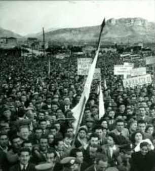 Veranstaltung zu den ersten Parlamentswahlen in Italien nach dem Krieg